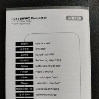Hộp 100 cái Hạt mạng UTP RJ45 CAT 6 Y-OT19TP chính hãng Unitek