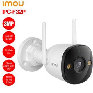 Camera wifi cố định 3MP IMOU F32P | Ban đêm Hồng ngoại | Tích hợp micro | Thùng 16c | Bullet 2C