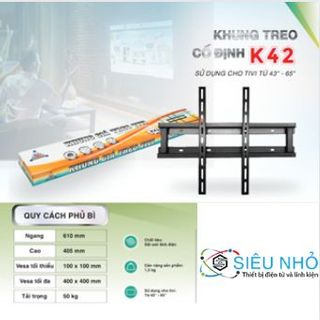 Khung treo áp tường K42 43" - 65" Chánh Phát (Full Vat)