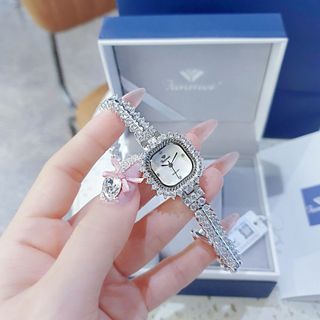 ĐỒNG HỒ NỮ CHÍNH HÃNG MỚI NHẤT FUNMEI F2125 MẶT VUÔNG VIỀN PHA LÊ ĐI KÈM TEM KÍCH HOẠT ĐIỆN TỬ