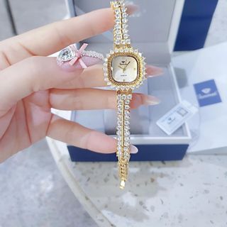ĐỒNG HỒ NỮ CHÍNH HÃNG MỚI NHẤT FUNMEI F2125 MẶT VUÔNG VIỀN PHA LÊ ĐI KÈM TEM KÍCH HOẠT ĐIỆN TỬ