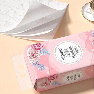 Thùng 10 bịch giấy treo đa năng Hoa Hồng, Khăn rút 4 lớp treo tường mỗi bịch 1000 tờ - CTB822