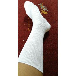 Tất nam công sở cổ cao màu trắng dệt kim xuất dư