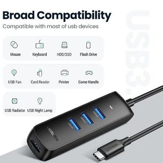 UGREEN -10916 USB-C to 4*USB 3.0 Hub 20cm