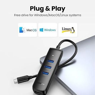 UGREEN -10916 USB-C to 4*USB 3.0 Hub 20cm