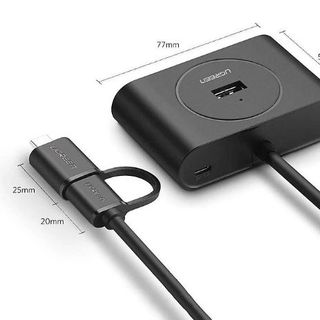 UGREEN 40850- USB 3.0 Hub with USB-C Port 1m (Black)