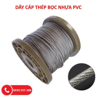 DÂY CÁP THÉP BỌC NHỰA, CÁP LỤA BỌC NHỰA, CÁP MẠ KẼM BỌC NHỰA PVC ĐƯỜNG KÍNH 6mm