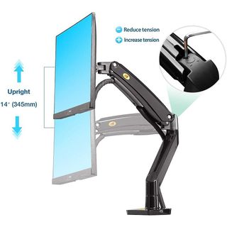 Giá kẹp bàn NB F100A đen (22"- 35") --- 1 Tay đòn cong, xoay tivi 360 độ