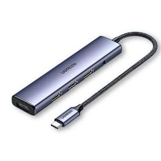 UGREEN 90881 USB-C To HDMI+3*USB 3.0 A+ AUX3.5mm+Power Converter 4K@30Hz