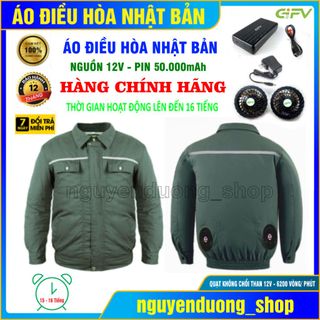 ÁO ĐIỀU HÒA CHÍNH HÃNG NHẬT BẢN PIN 50.000mAh - 12V, LÀM MÁT CHỐNG NẮNG NÓNG NAM VÀ NỮ MÀU CHÌ