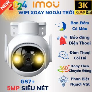 Camera Wifi Imou 5MP GS7 series | 3K | Ban đêm có màu | Tích hợp LOA, đàm thoại 2 chiều GS7EP-5M0WE (Full Option)