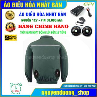 ÁO ĐIỀU HÒA CHÍNH HÃNG NHẬT BẢN PIN 50.000mAh - 12V, LÀM MÁT CHỐNG NẮNG NÓNG NAM VÀ NỮ MÀU CHÌ