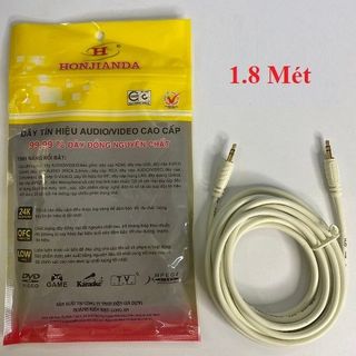 Dây tín hiệu 2 đầu Honjianda HJD-AST218 1.8 Mét . Đồng nguyên chất 100% (Dây Audio HJD 2 Đầu 3.5 Ly 1.8 Mét) --- Giá áp dụng Hộp 20s, ít hơn +1k