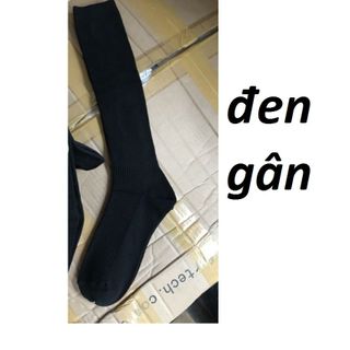Tất cổ cao màu đen gân dệt kim xuất dư