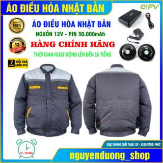 ÁO ĐIỀU HÒA CHÍNH HÃNG NHẬT BẢN PIN 50.000mAh - 12V, LÀM MÁT CHỐNG NẮNG NÓNG DÙNG CHO NAM VÀ NỮ