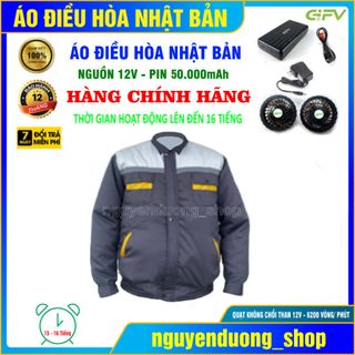 ÁO ĐIỀU HÒA CHÍNH HÃNG NHẬT BẢN PIN 50.000mAh - 12V, LÀM MÁT CHỐNG NẮNG NÓNG DÙNG CHO NAM VÀ NỮ