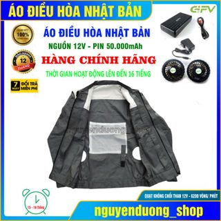 ÁO ĐIỀU HÒA CHÍNH HÃNG NHẬT BẢN PIN 50.000mAh - 12V, LÀM MÁT CHỐNG NẮNG NÓNG DÙNG CHO NAM VÀ NỮ