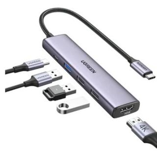 UGREEN 15495 USB-C to 2xUSB-A 2.0+1xUSB-A 3.0+HDMI+PD 4K@30Hz