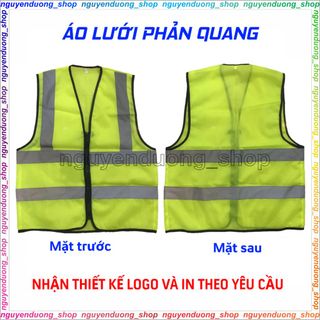 Áo Lưới Phản Quang 3M Bảo Hộ Lao Đông Vải Poly Màu Vàng Chanh, Áo Khoác Phản Quang Làm Việc Ban Đêm