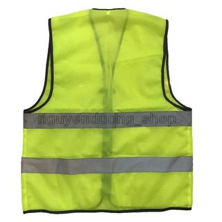 Áo Lưới Phản Quang 3M Bảo Hộ Lao Đông Vải Poly Màu Vàng Chanh, Áo Khoác Phản Quang Làm Việc Ban Đêm