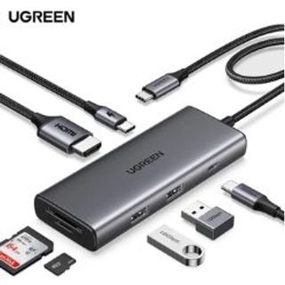 UGREEN 15531 USB-C To HDMI+2*USB 3.2 A+ USB-C 3.2+SD/TF+PD Converter