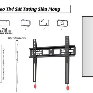 GIÁ TREO TIVI ERGOTEK E92 - TREO SÁT TƯỜNG, SIÊU MỎNG (32"-60")