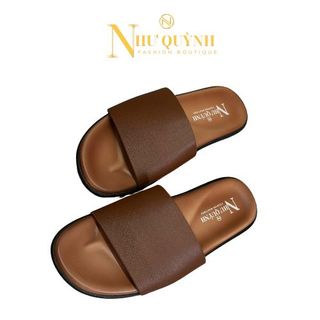 Dép quai ngang da bò, thiết kế trẻ trung, đế êm ái, cao su chống trơn K04 Như Quỳnh Fashion