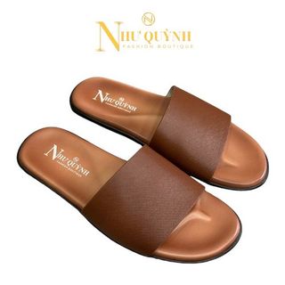 Dép quai ngang da bò, thiết kế trẻ trung, đế êm ái, cao su chống trơn K04 Như Quỳnh Fashion