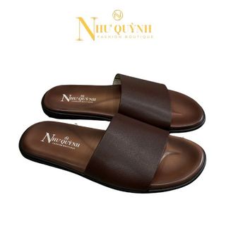Dép quai ngang da bò, thiết kế trẻ trung, đế êm ái, cao su chống trơn K04 Như Quỳnh Fashion