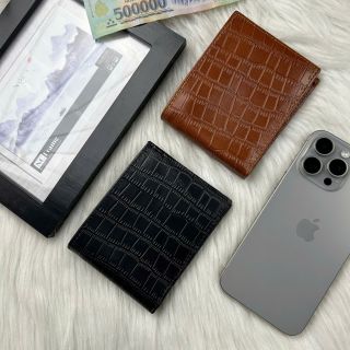 Ví da nappa + hộp ngang dành cho nam khâu viền họa tiết dập nổi, nhiều ngăn mã N01 Như Quỳnh Fashion