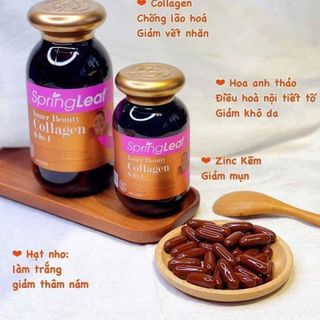 Collagen 6in1 Spring Leaf Úc lọ 90v chỉ be bé) ngày uống 2v