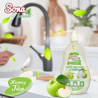 Nước Rửa Chén Sinh Học SONA NATURAL Hương Táo 860Gr | Sản phẩm Sinh Học Được Chiết Xuất Từ Thiên Nhiên