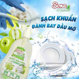 Nước Rửa Chén Sinh Học SONA NATURAL Hương Táo 860Gr | Sản phẩm Sinh Học Được Chiết Xuất Từ Thiên Nhiên