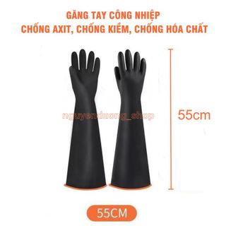 GĂNG TAY CAO SU ĐA NĂNG, GĂNG TAY CHỐNG CHỊU AXIT VÀ KIỀM, GĂNG TAY CHỐNG HÓA CHẤT DÀI 55CM