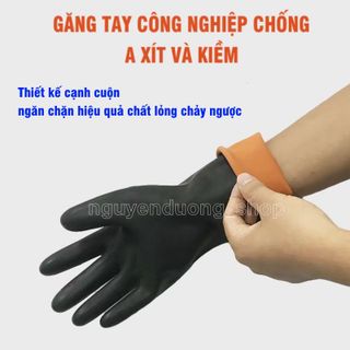 GĂNG TAY CAO SU ĐA NĂNG, GĂNG TAY CHỐNG CHỊU AXIT VÀ KIỀM, GĂNG TAY CHỐNG HÓA CHẤT DÀI 35CM
