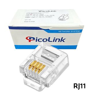 Hạt thoại, Đầu bấm điện thoại Cat3 RJ11 4 Pin PicoLink PN: PL19111