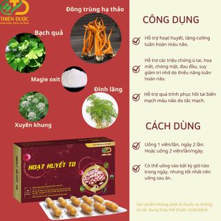 Viên Nang Hoạt Huyết TD - Hỗ Trợ Tiền Đình & Tuần Hoàn Máu (30 Viên)