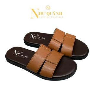 Dép da microfiber phối khóa bản ngang đế cao su nguyên khối chống trơn trượt mã B05