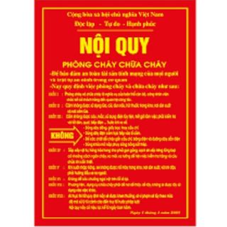 BỘ NỘI QUY TIÊU LỆNH PHÒNG CHÁY CHỮA CHÁY , BẢNG NỘI QUY , TIÊU LỆNH , CẤM THUỐC , CẤM LỬA PCCC