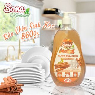 Nước Rửa Chén Sinh Học SONA NATURAL Hương Quế 860Gr | Sản phẩm Sinh Học Được Chiết Xuất Từ Thiên Nhiên