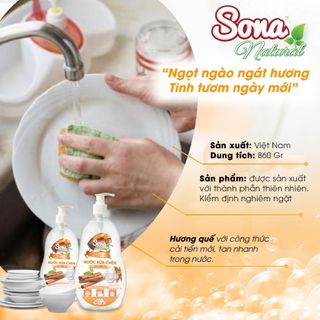 Nước Rửa Chén Sinh Học SONA NATURAL Hương Quế 860Gr | Sản phẩm Sinh Học Được Chiết Xuất Từ Thiên Nhiên