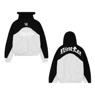 Áo hoodie in LTINE LEE phối 2 màu phong cách chất thun nỉ dày mịn form rộng giá sỉ - giá bán buôn
