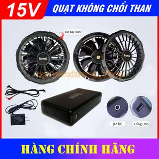 BỘ PHỤ KIỆN QUẠT GIÓ ÁO ĐIỀU HÒA SENSI CAO CẤP PIN 30.000mAh - 15V SIÊU MẠNH , QUẠT ĐIỀU HÒA LÀM MÁT CHỐNG NẮNG NÓNG