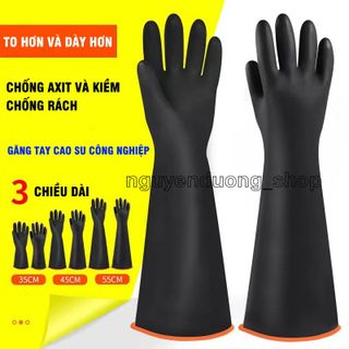 Găng tay cao su công nghiệp Chống Axit và Kềm, Chống Hóa chất, Chống mài mòn, Chống nước, Bảo hộ lao động