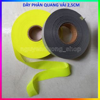 CUỘN DÂY PHẢN QUANG VẢI 2,5, DÂY PHẢN QUANG MAY QUẦN ÁO, CĂNG CẢNH BÁO AN TOÀN CÔNG TRÌNH