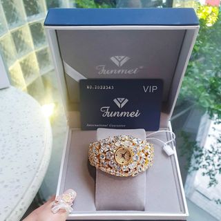 ĐỒNG HỒ NỮ CHÍNH HÃNG MỚI NHẤT FUNMEI FGRAF  FULL ĐÁ PHA LÊ ĐI KÈM TEM KÍCH HOẠT ĐIỆN TỬ