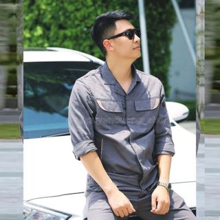QUẦN ÁO BẢO HỘ LAO ĐỘNG PHỐI MÀU (M48) , ĐỒNG PHỤC BẢO HỘ LAO ĐỘNG , CHẤT LIỆU VẢI DẦY DẶN