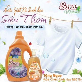 [Mua Là Có Quà] Nước Giặt Xả Thiên Nhiên SONA NATURAL 3.8Kg Hương LLove Blossoms| Sản phâm thiên nhiên thấm sau từ sợi vải giúp áo quần mềm mại, lưu hương trên quần áo