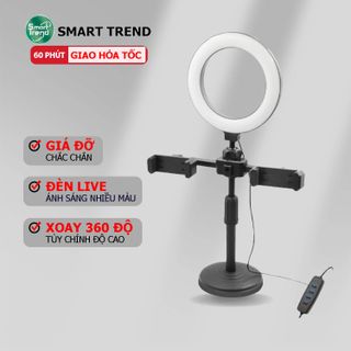 Đèn Livestream Để Bàn Kèm 2 Kẹp Điện Thoại - Gậy Selfie & Ánh Sáng Hoàn Hảo Cho Video TikTok