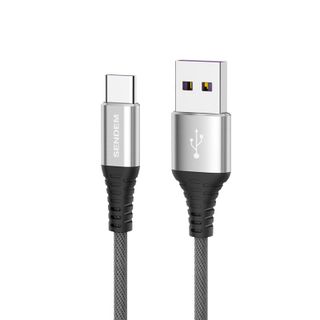 Cáp sạc Sendem M13S 3A bện vải dài 3M Chân TypeC